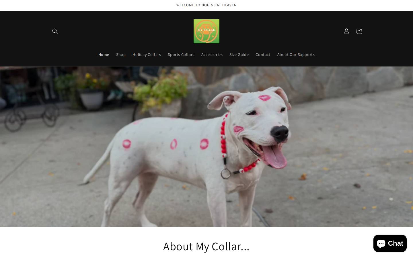 mycollarshop.com homepage screenshot