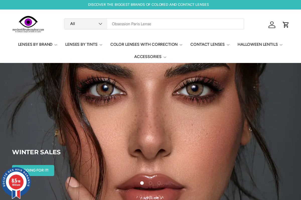 Mycolorlenses homepage screenshot