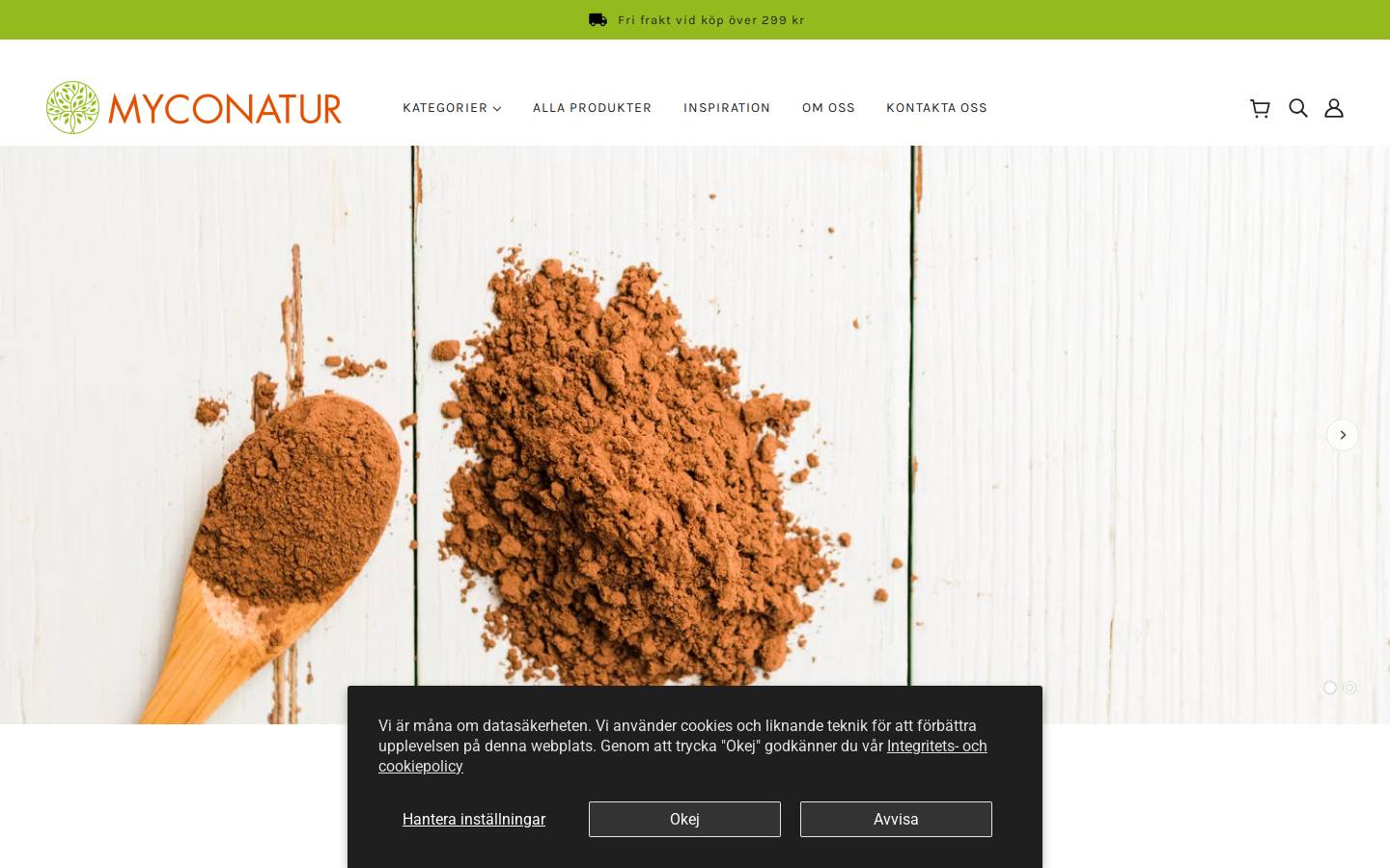 myconatur.se homepage screenshot