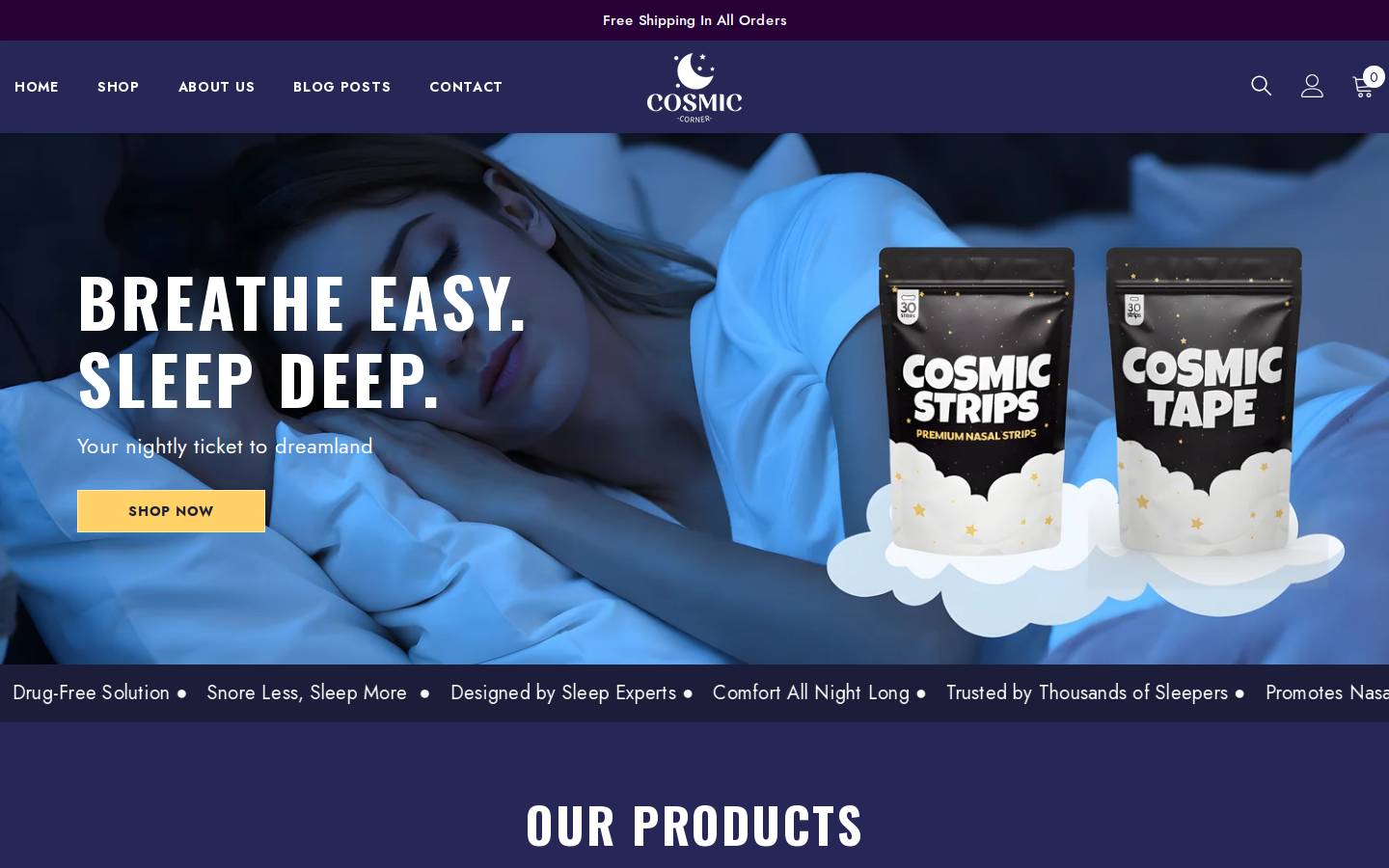 mycosmiccorner.com homepage screenshot