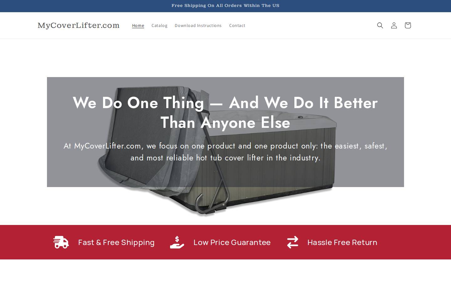 mycoverlifter.com homepage screenshot