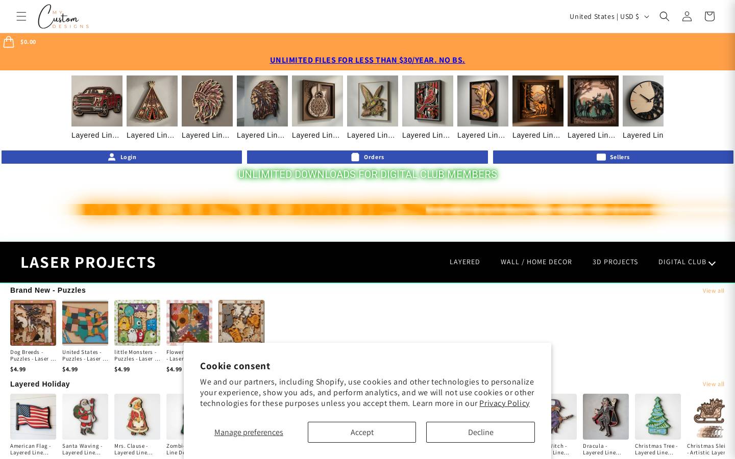 Mycustomdesigns homepage screenshot