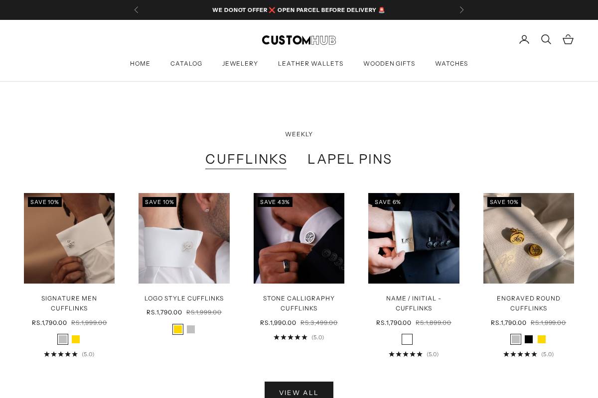 mycustomhub.com homepage screenshot