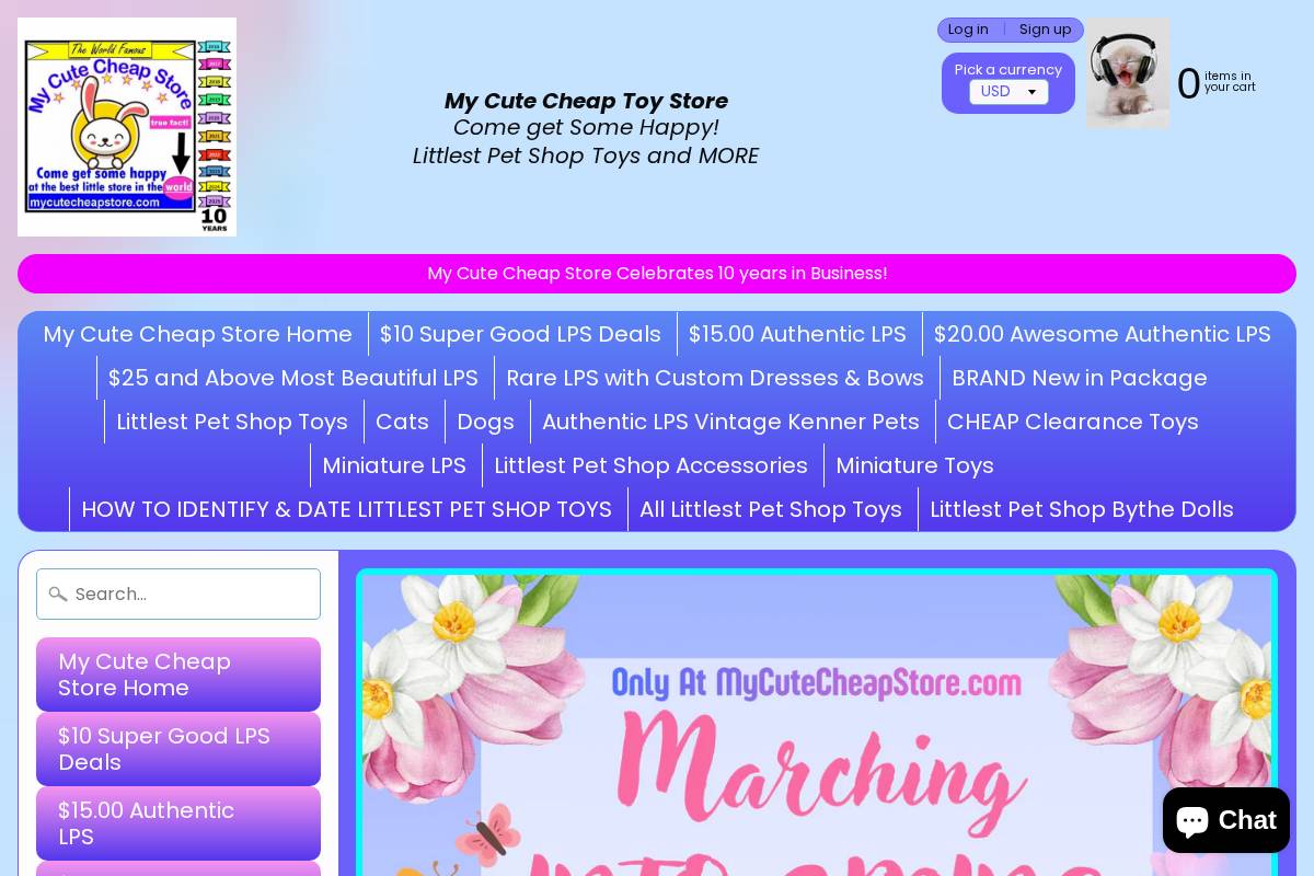 mycutecheapstore.com homepage screenshot