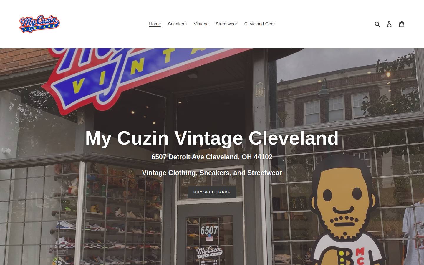 mycuzinvintagecle.com homepage screenshot