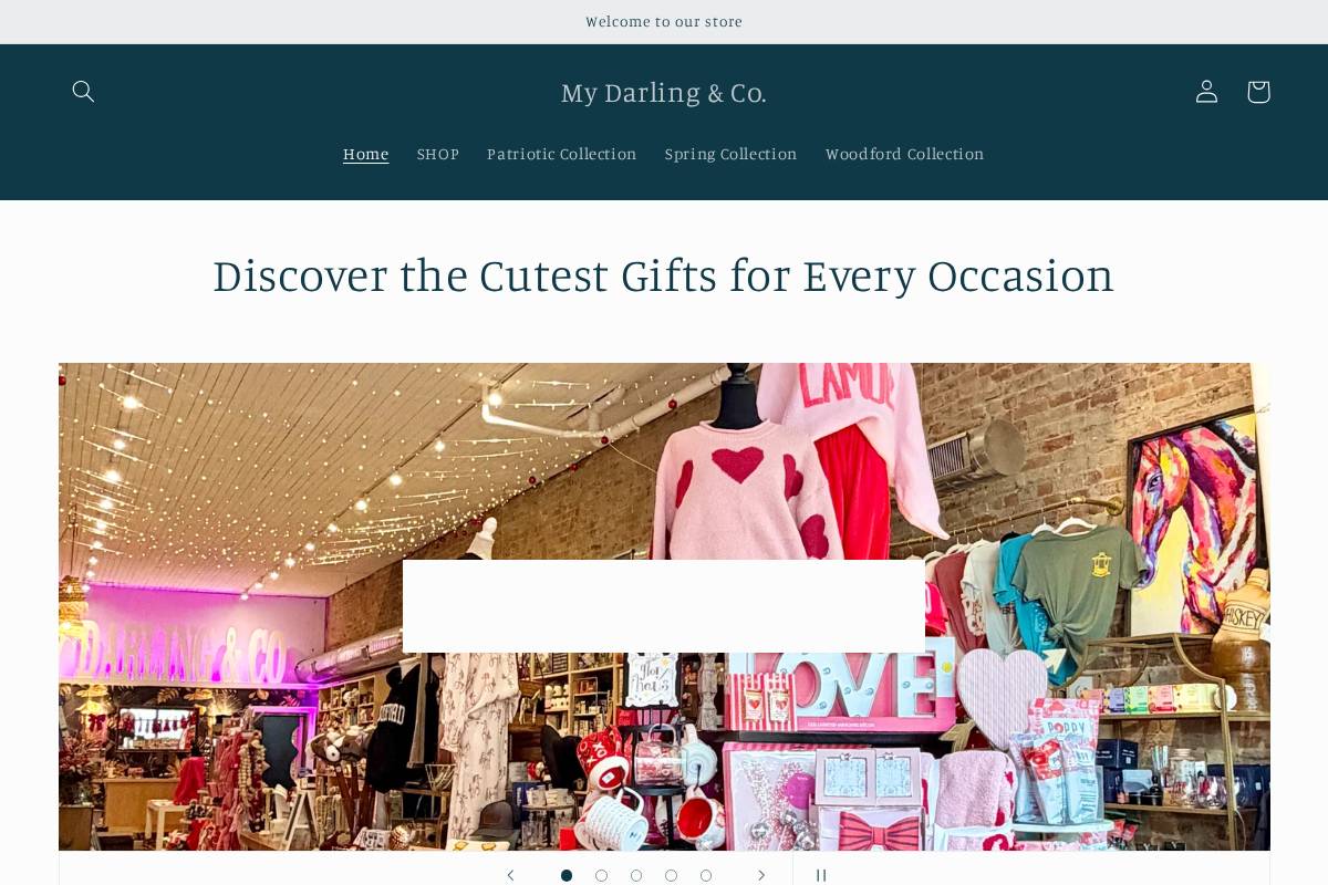 mydarlingco.com homepage screenshot