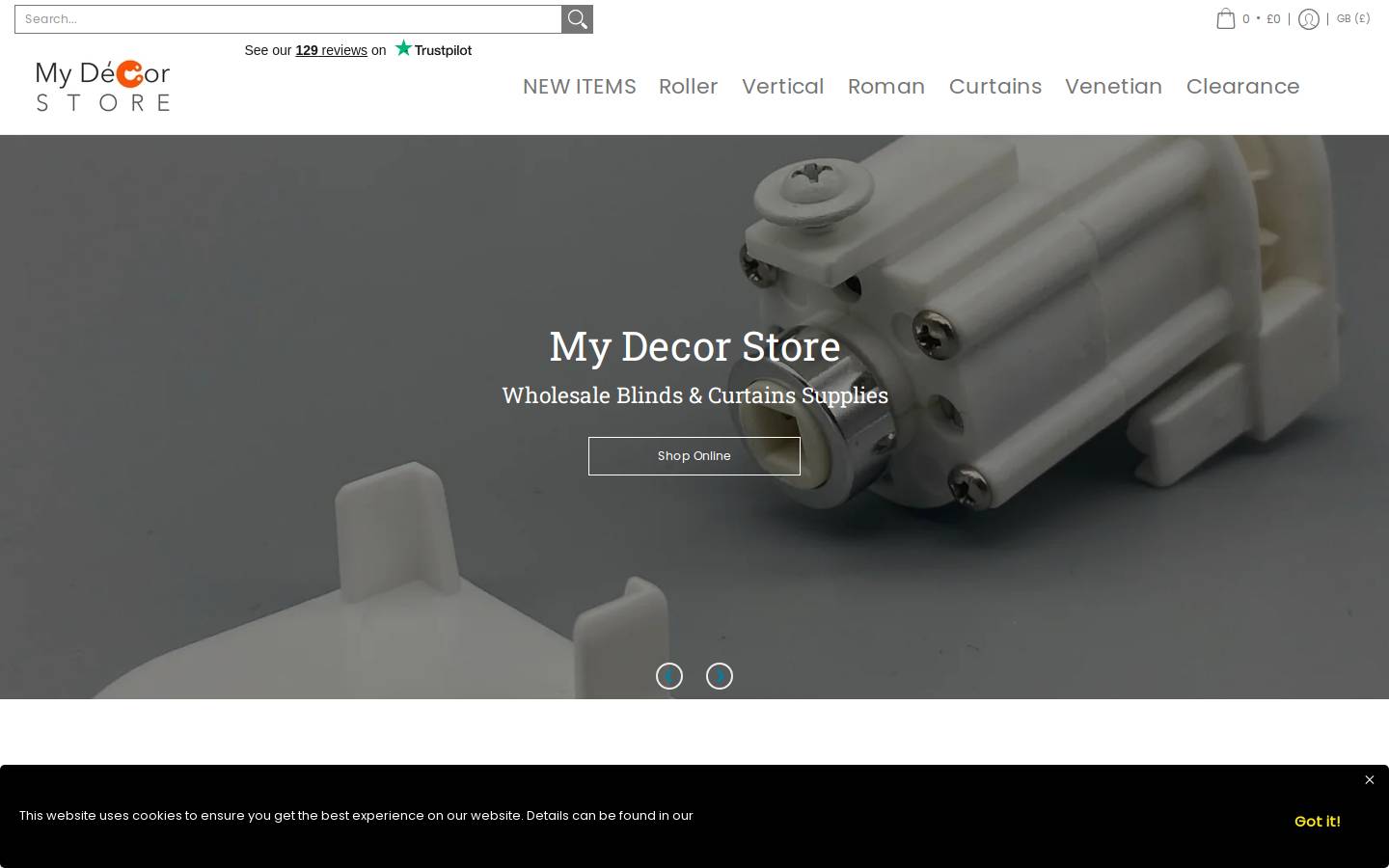 Mydecorstore homepage screenshot