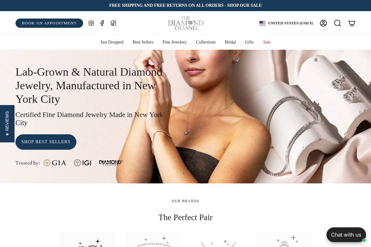 mydiamondchannel.com homepage screenshot