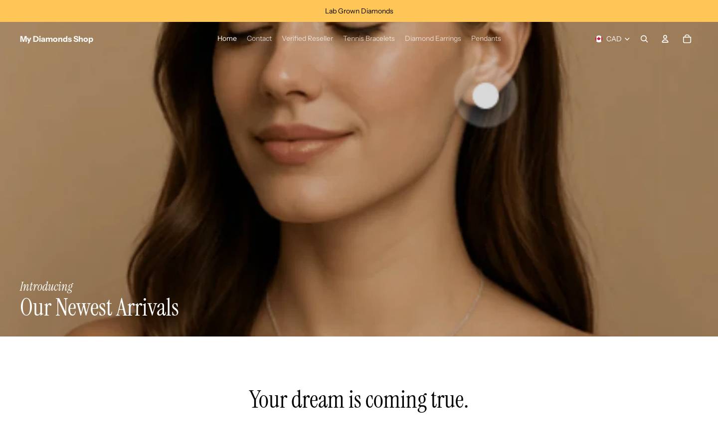mydiamondsshop.com homepage screenshot