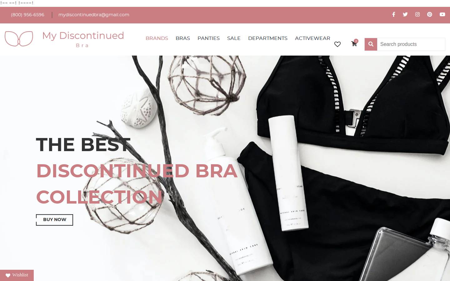 mydiscontinuedbra.com homepage screenshot