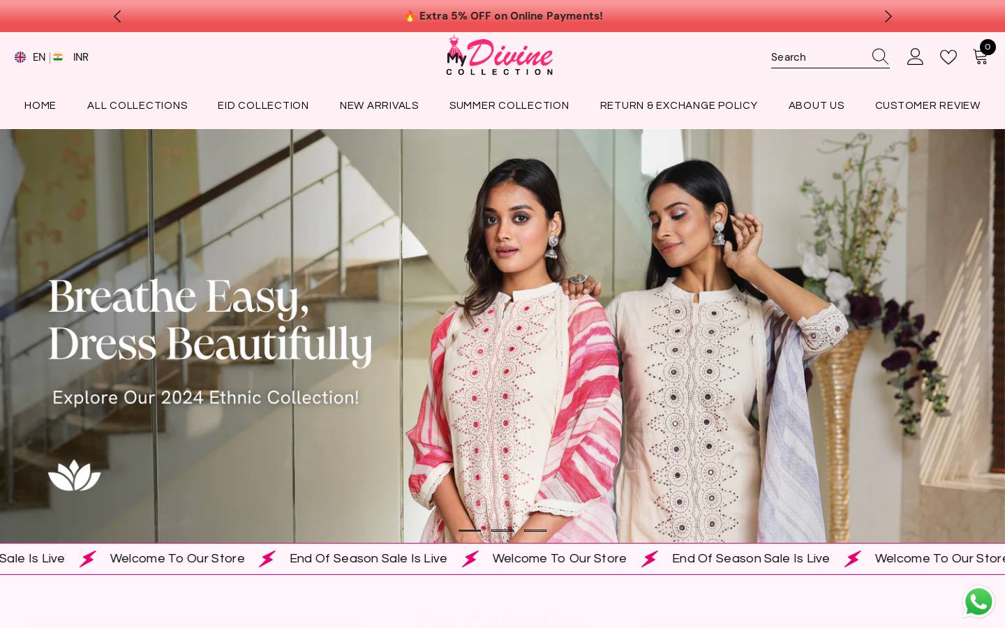 mydivinecollection.com homepage screenshot