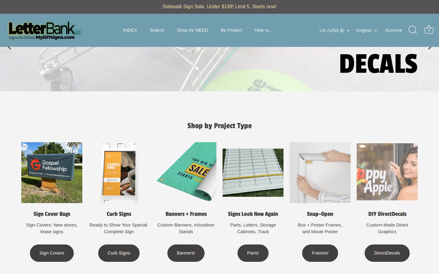 LetterBank | MyDIYsigns homepage screenshot