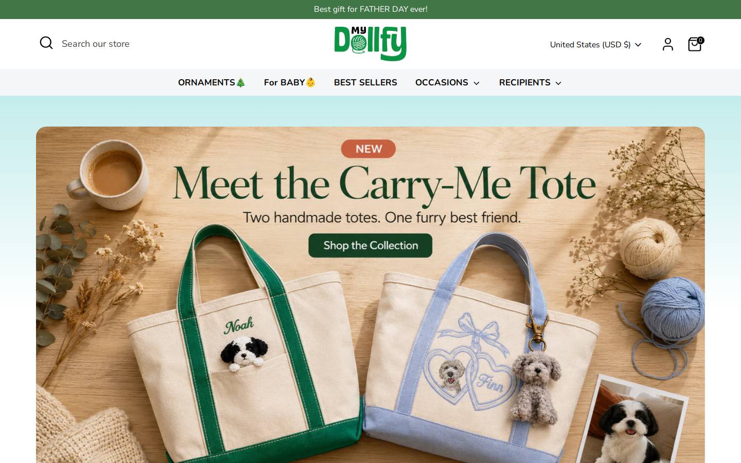 My Dollfy homepage screenshot
