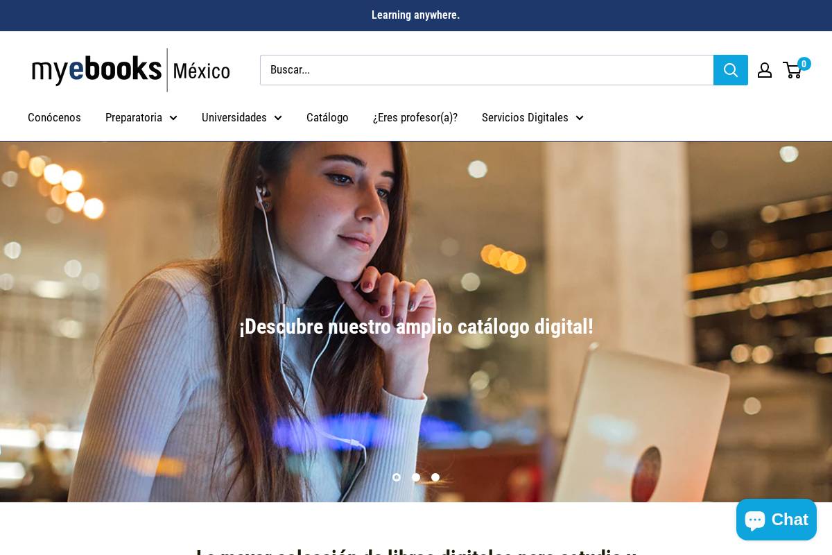 Myebooks homepage screenshot