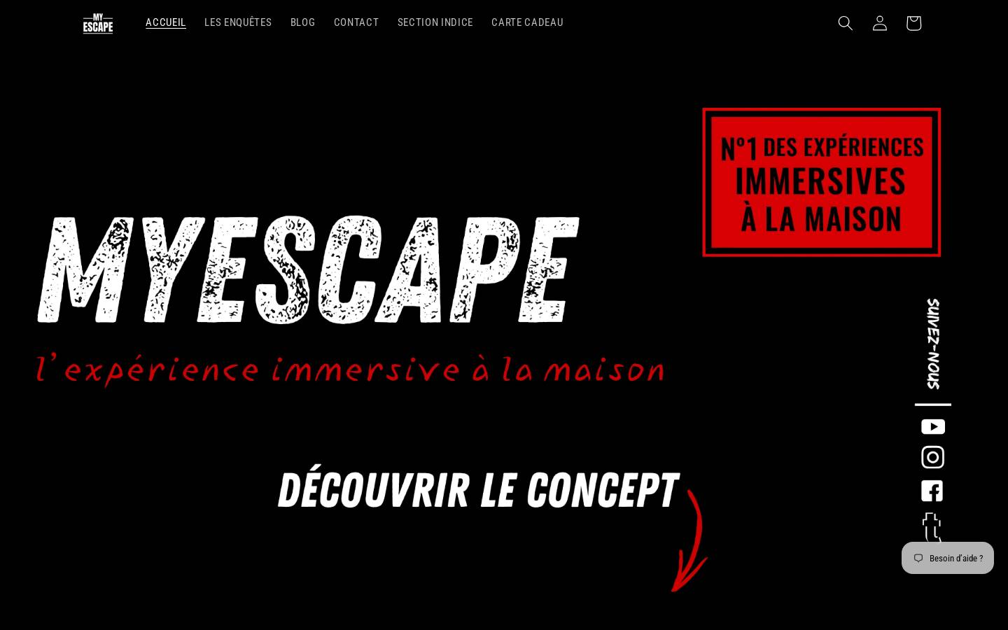myescape.fr homepage screenshot