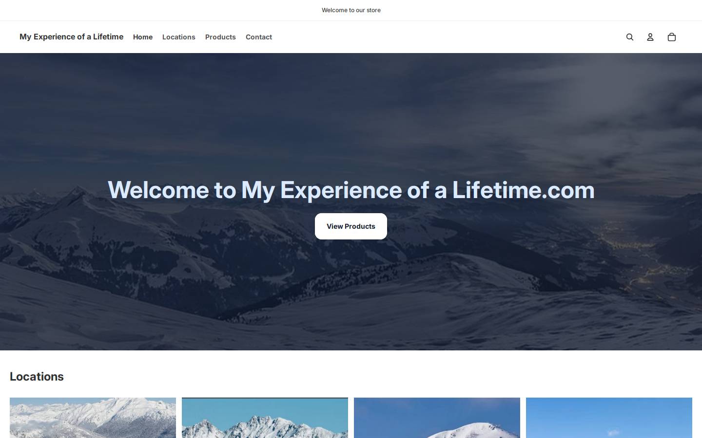 myexperienceofalifetime.com homepage screenshot