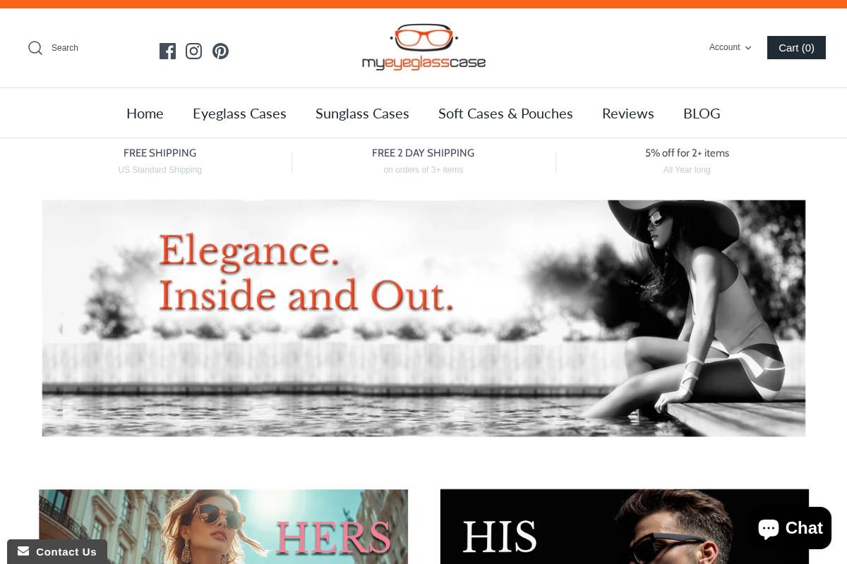 MyEyeglassCase.com homepage screenshot