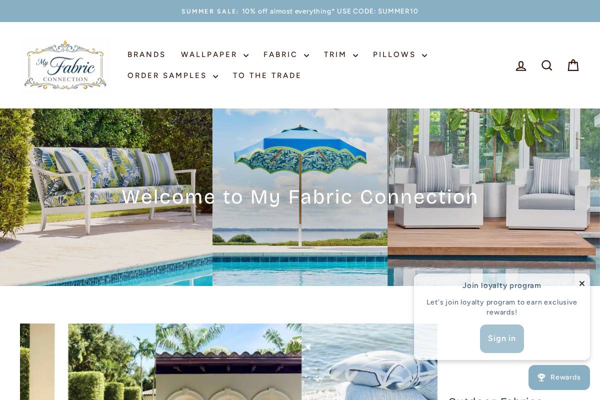 myfabricconnection.com homepage screenshot