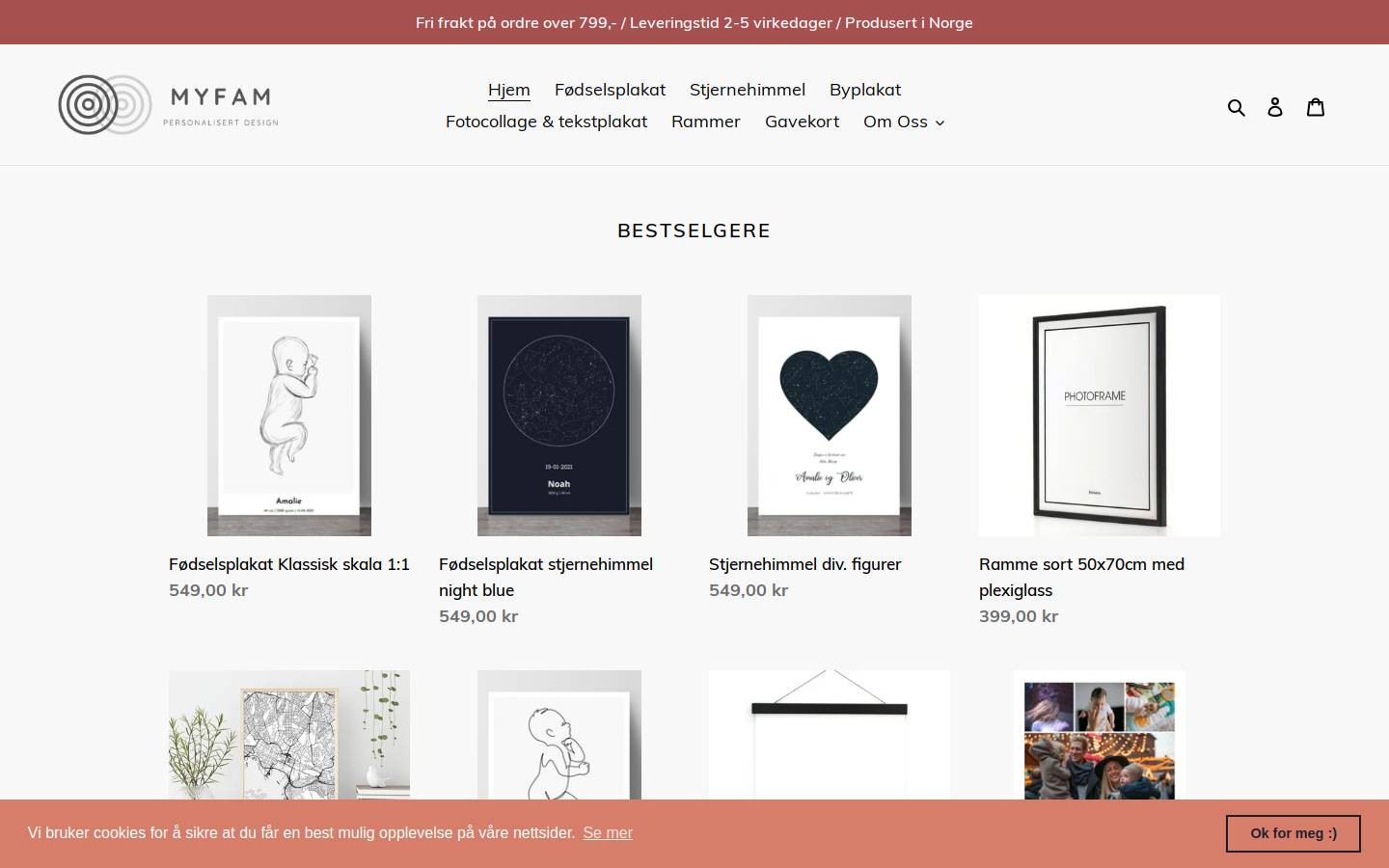 Myfam homepage screenshot