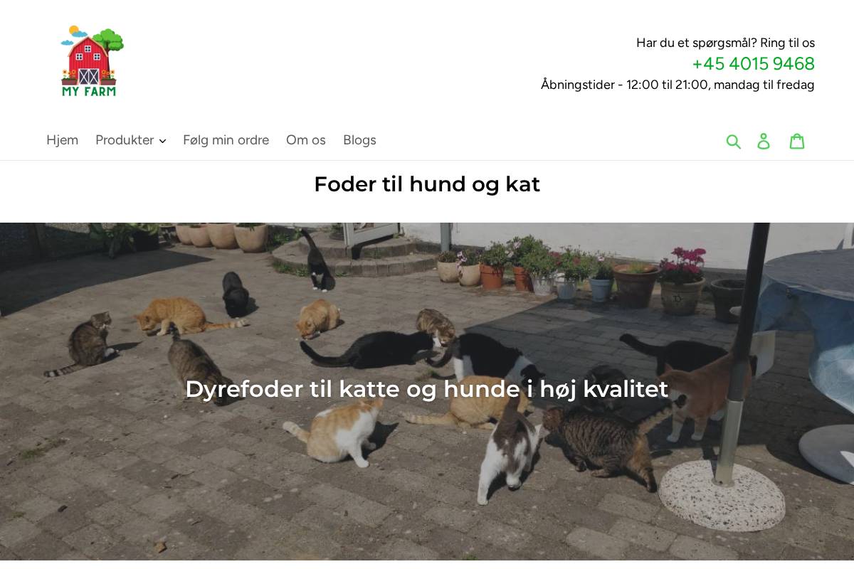 myfarmdyrefoder.dk homepage screenshot