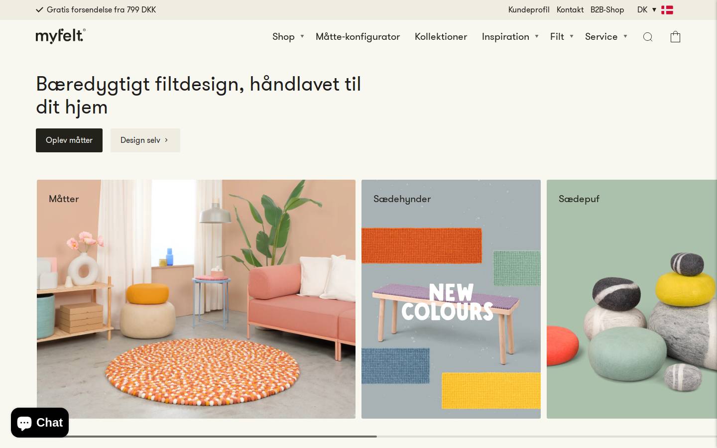 myfelt.dk homepage screenshot