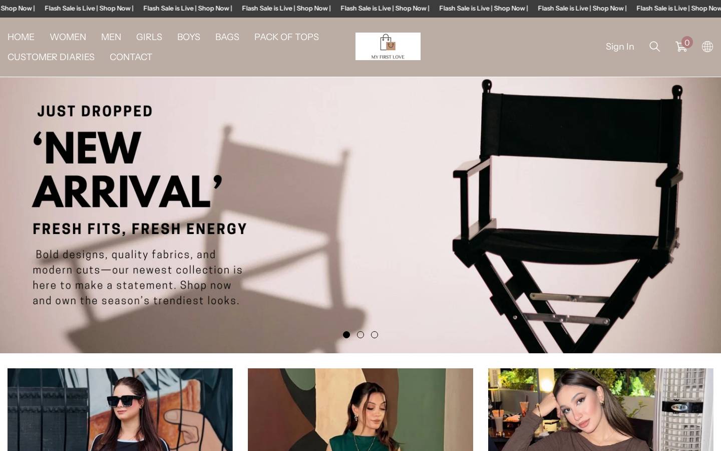 myfirstlove.store homepage screenshot
