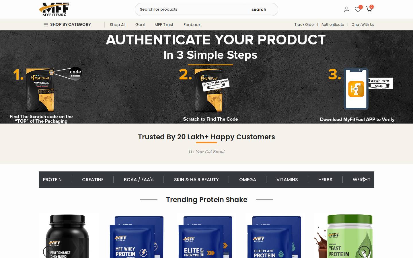 Myfitfuel homepage screenshot