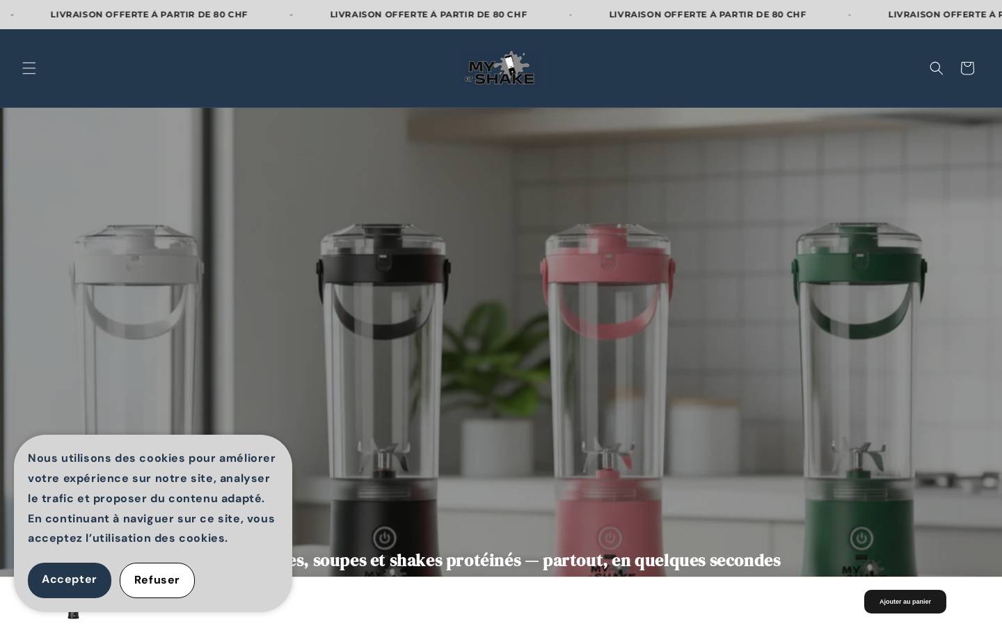 myfitshake.com homepage screenshot