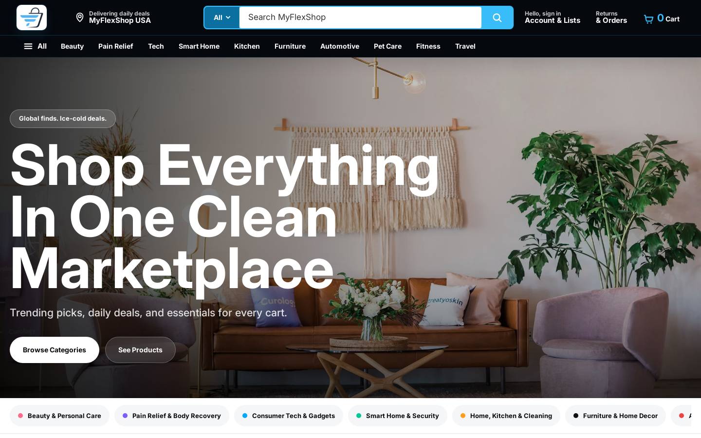 myflexshop.com homepage screenshot