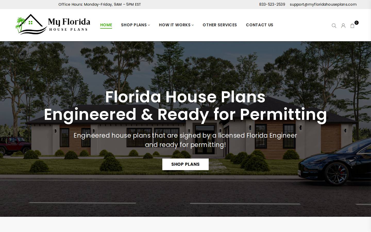 myfloridahouseplans.com homepage screenshot