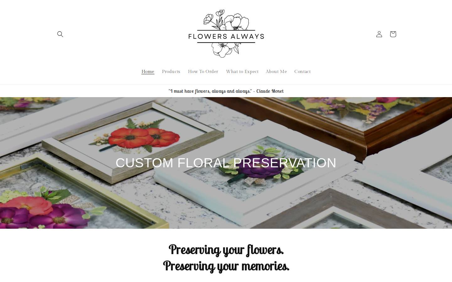 myflowersalways.com homepage screenshot