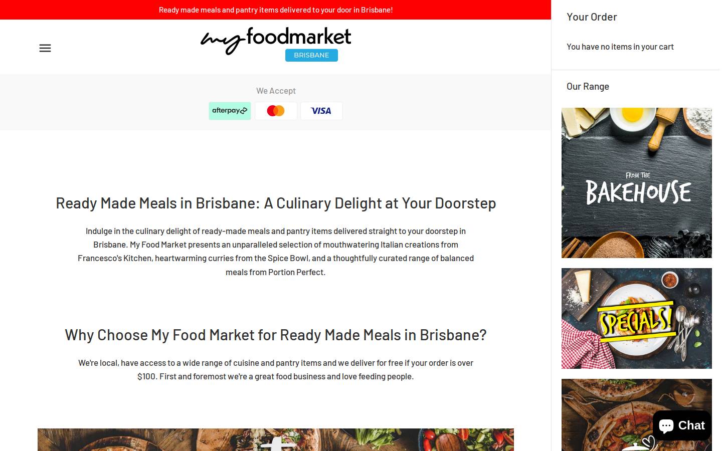 myfoodmarket.com.au homepage screenshot