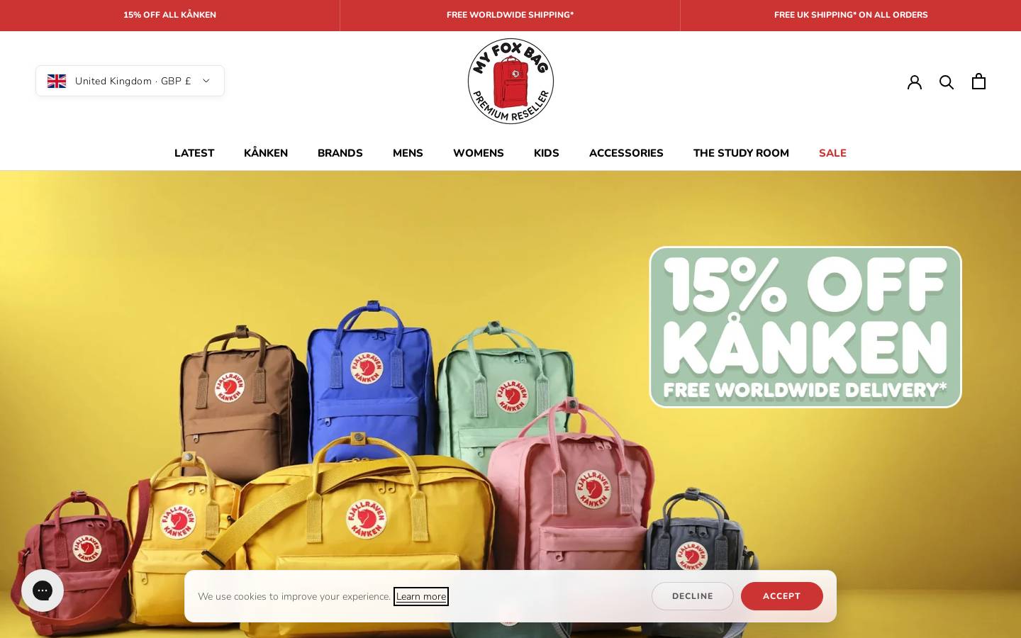 My Fox Bag homepage screenshot