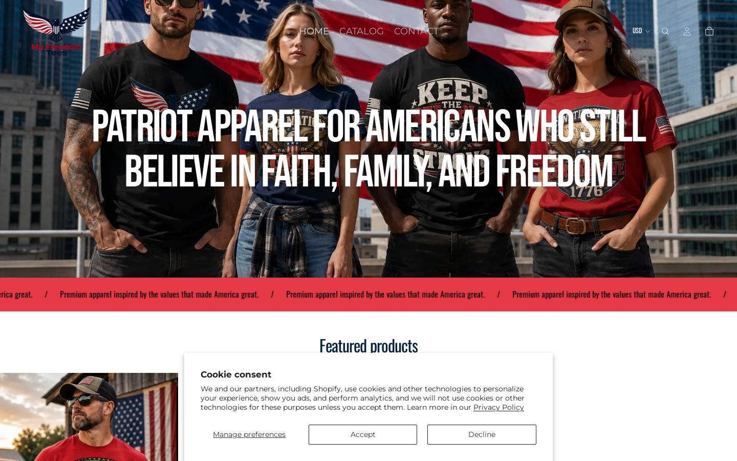 myfreedomtees.com homepage screenshot