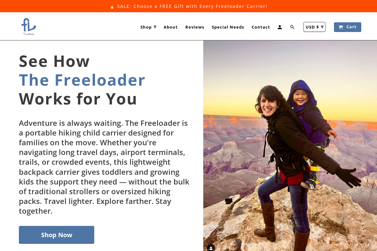 Freeloader Carriers homepage screenshot