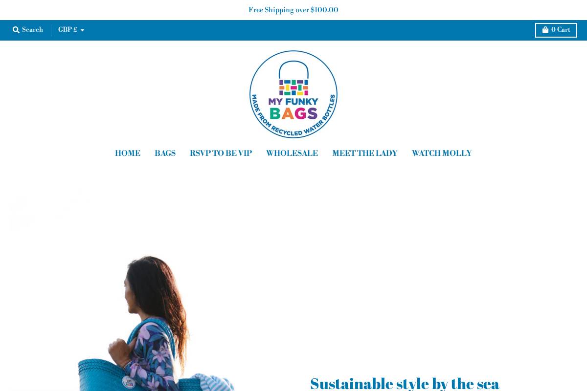 Myfunkybags homepage screenshot