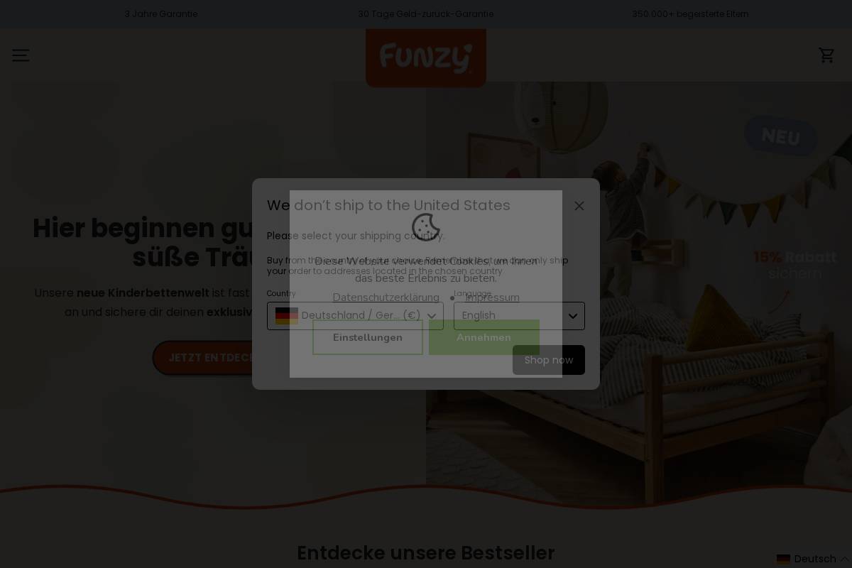 Myfunzy homepage screenshot