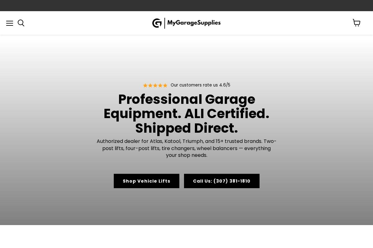 mygaragesupplies.com homepage screenshot