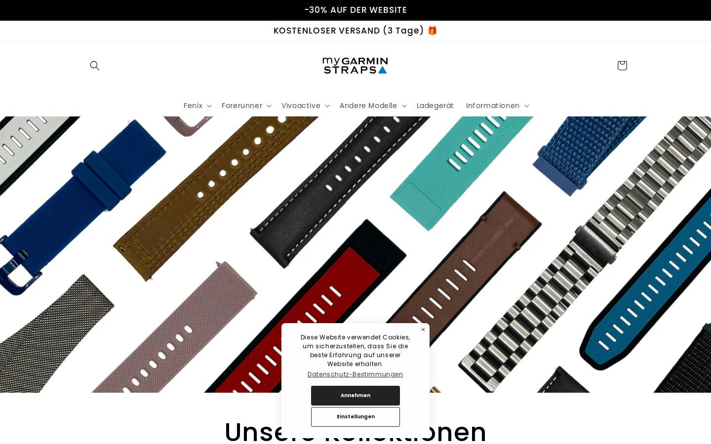Mygarminstraps homepage screenshot