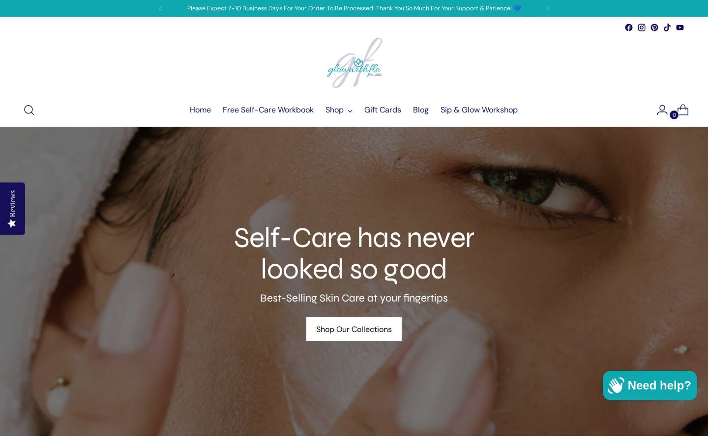 myglowwithflo.com homepage screenshot