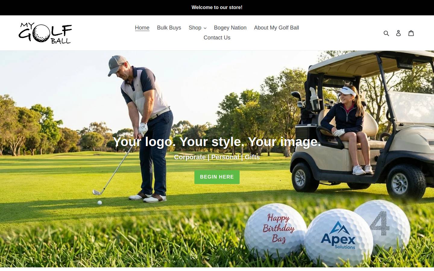 mygolfball.com.au homepage screenshot