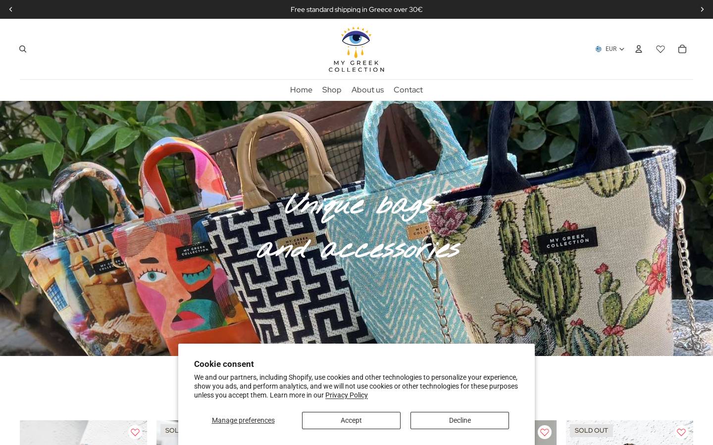 mygreekcollection.com homepage screenshot
