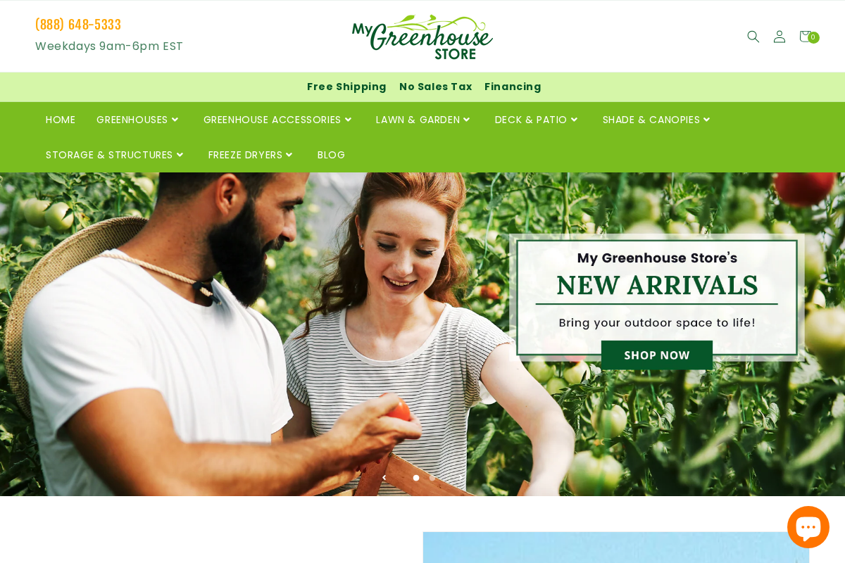 mygreenhousestore.com homepage screenshot