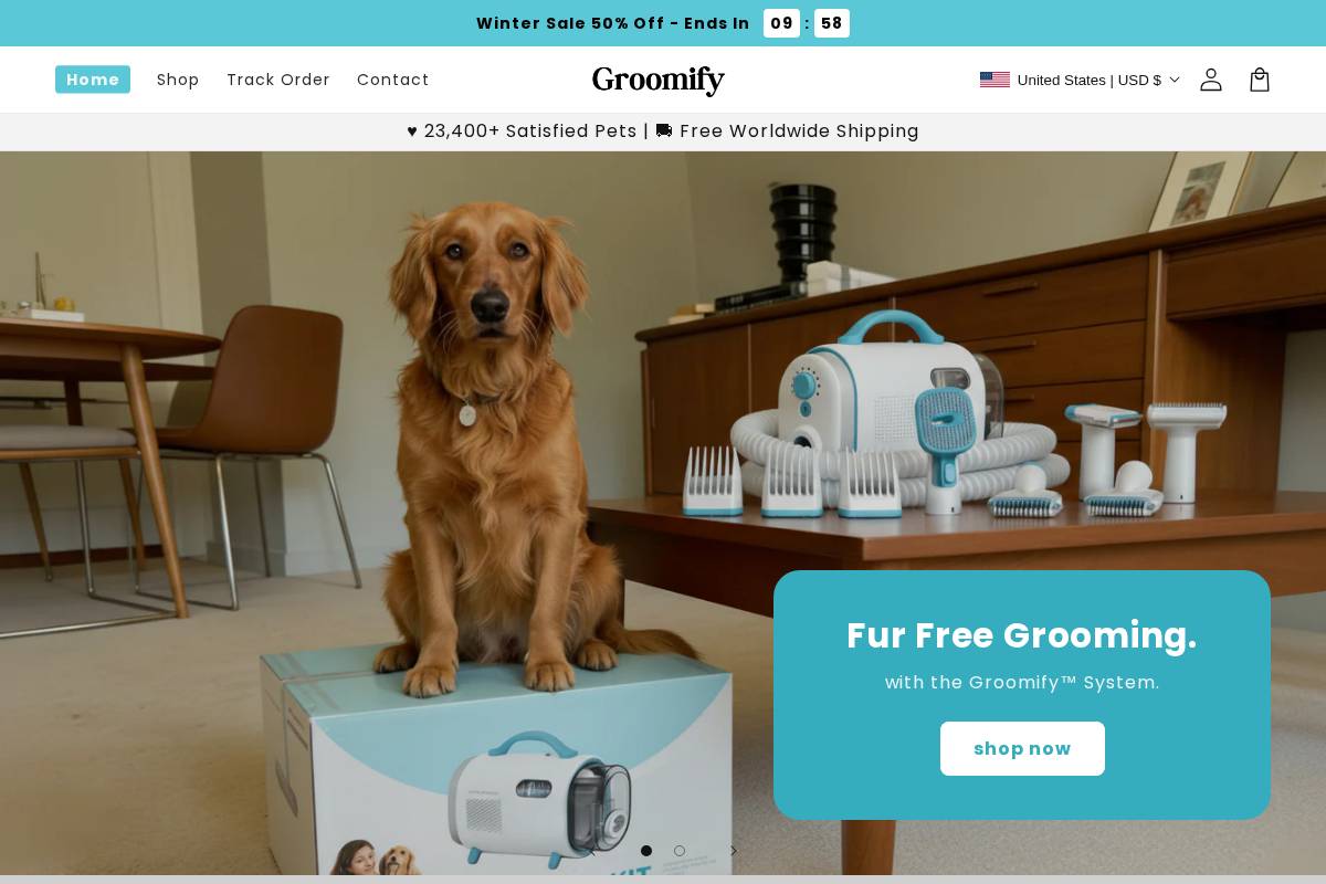 mygroomify.com homepage screenshot