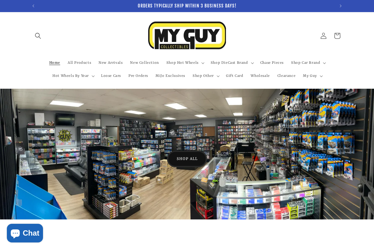 Myguycollectibles homepage screenshot