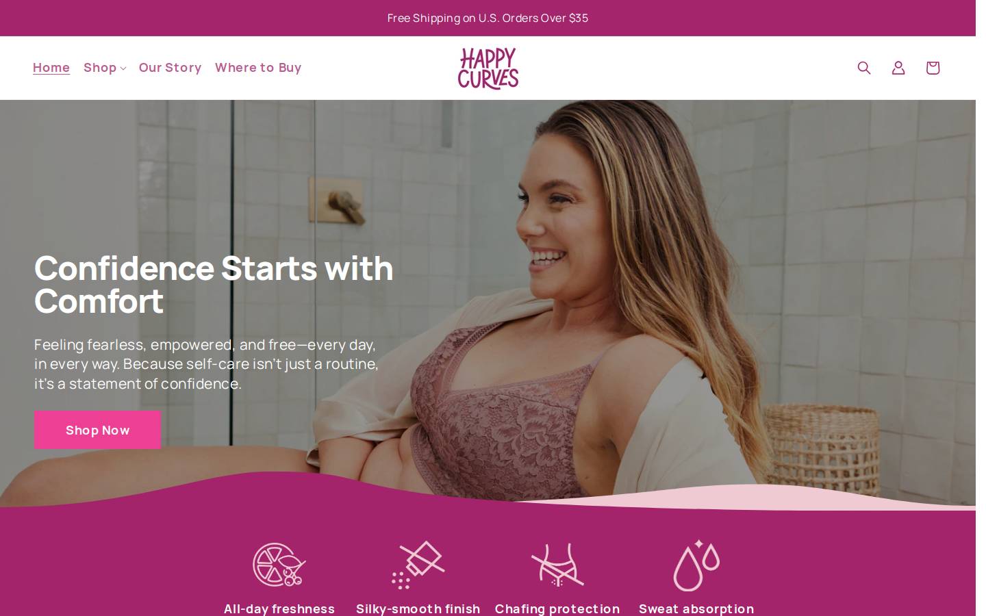 myhappycurves.com homepage screenshot