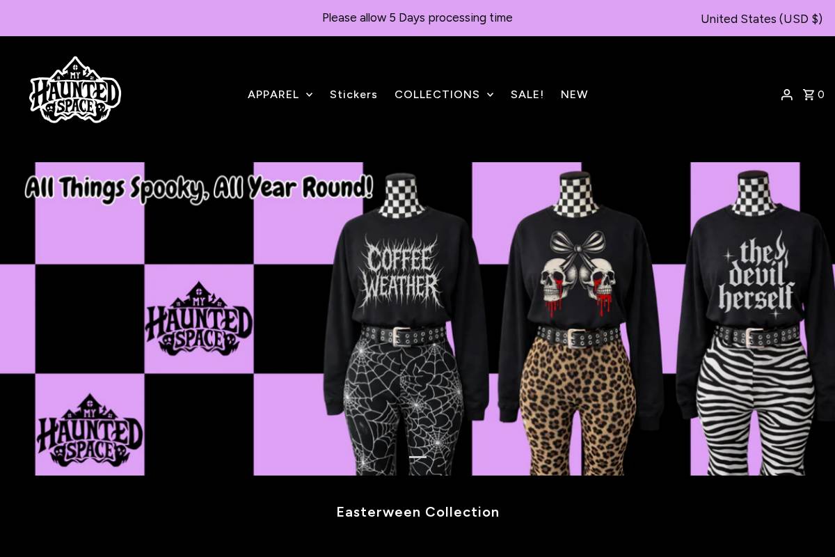 myhauntedspace.com homepage screenshot