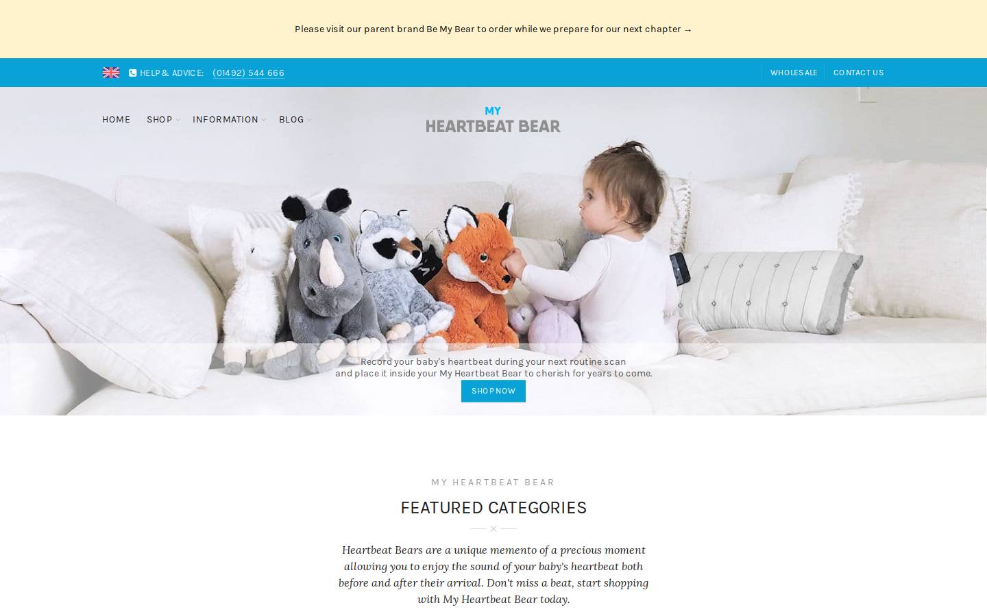 myheartbeatbear.com homepage screenshot