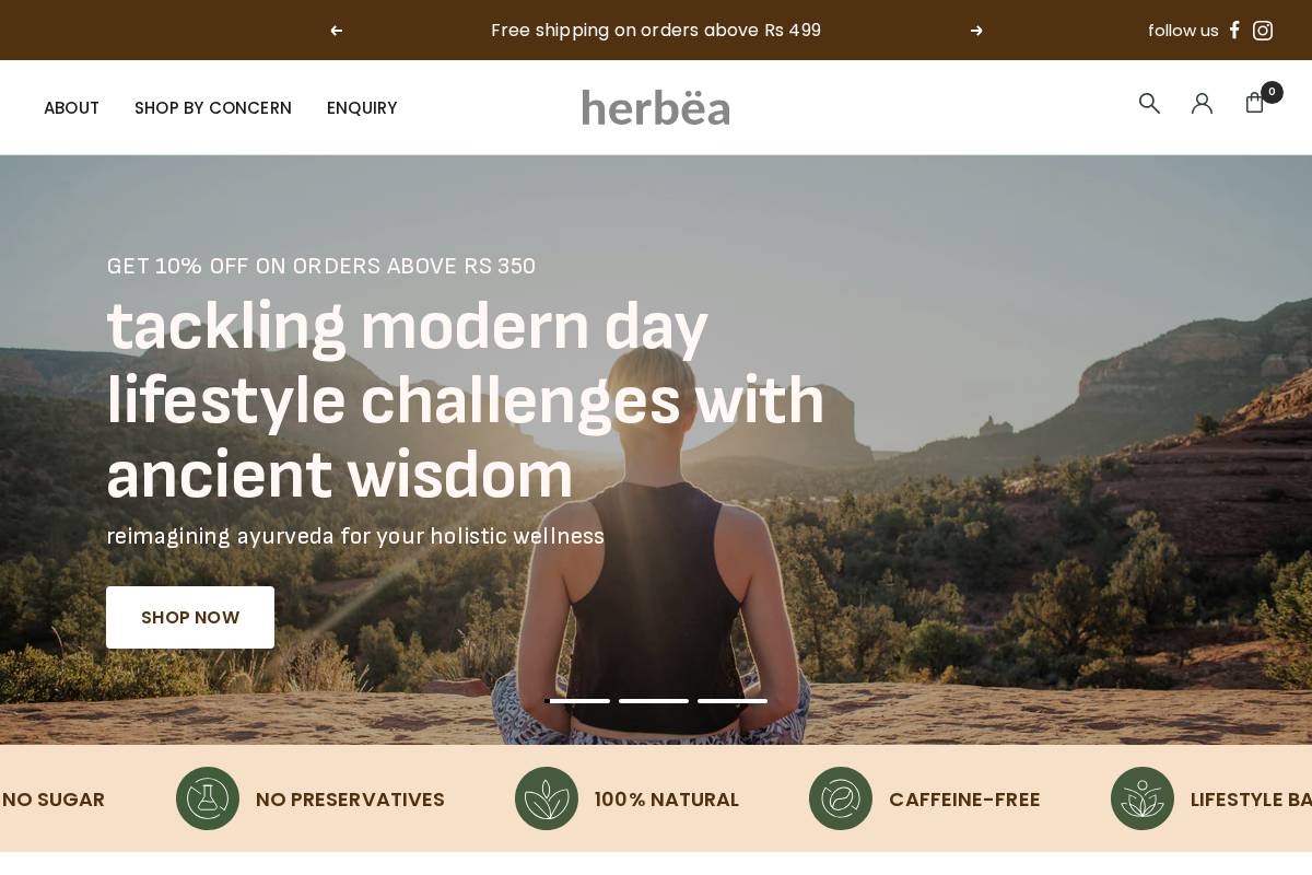Herbea homepage screenshot