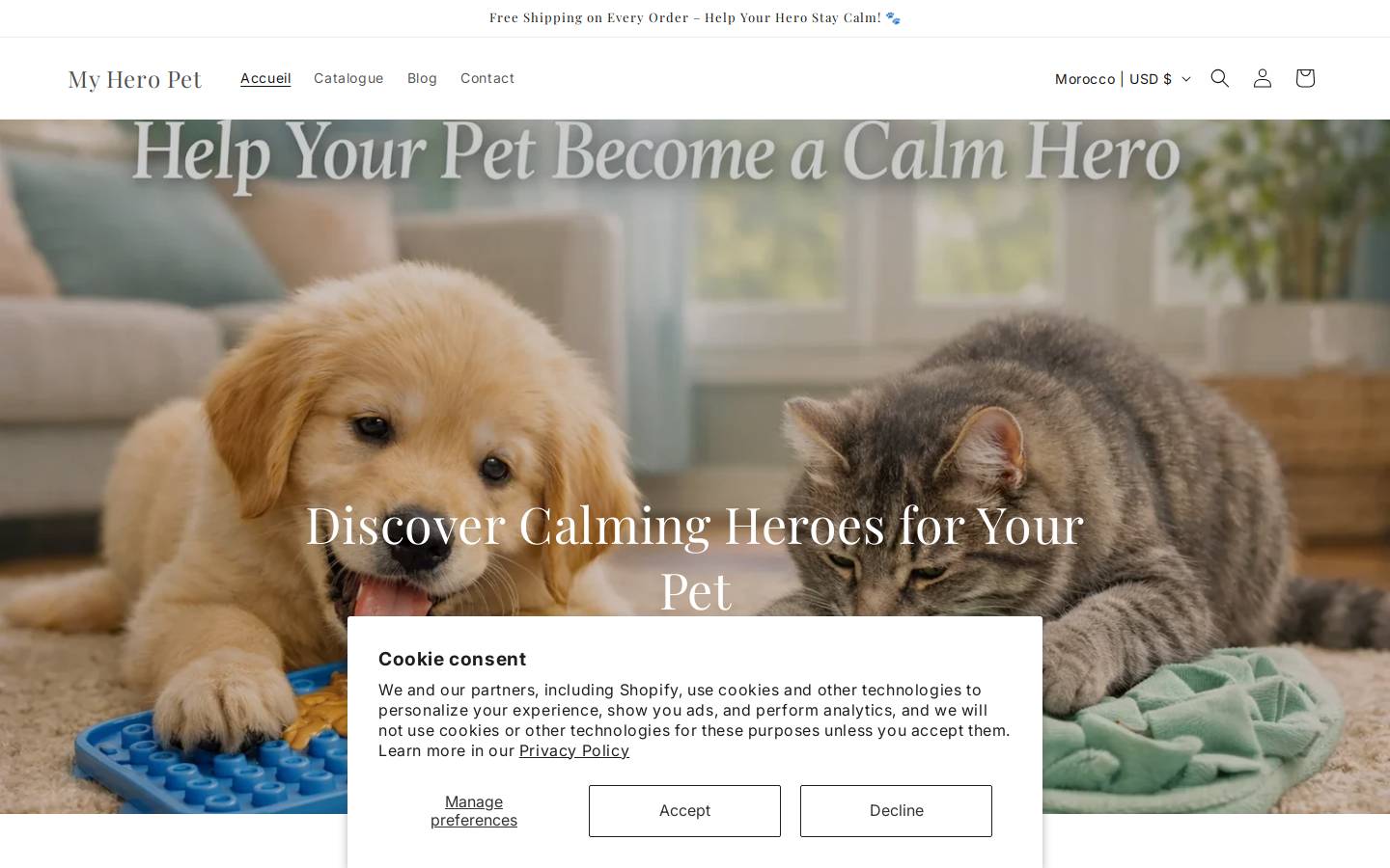 myheropet.com homepage screenshot